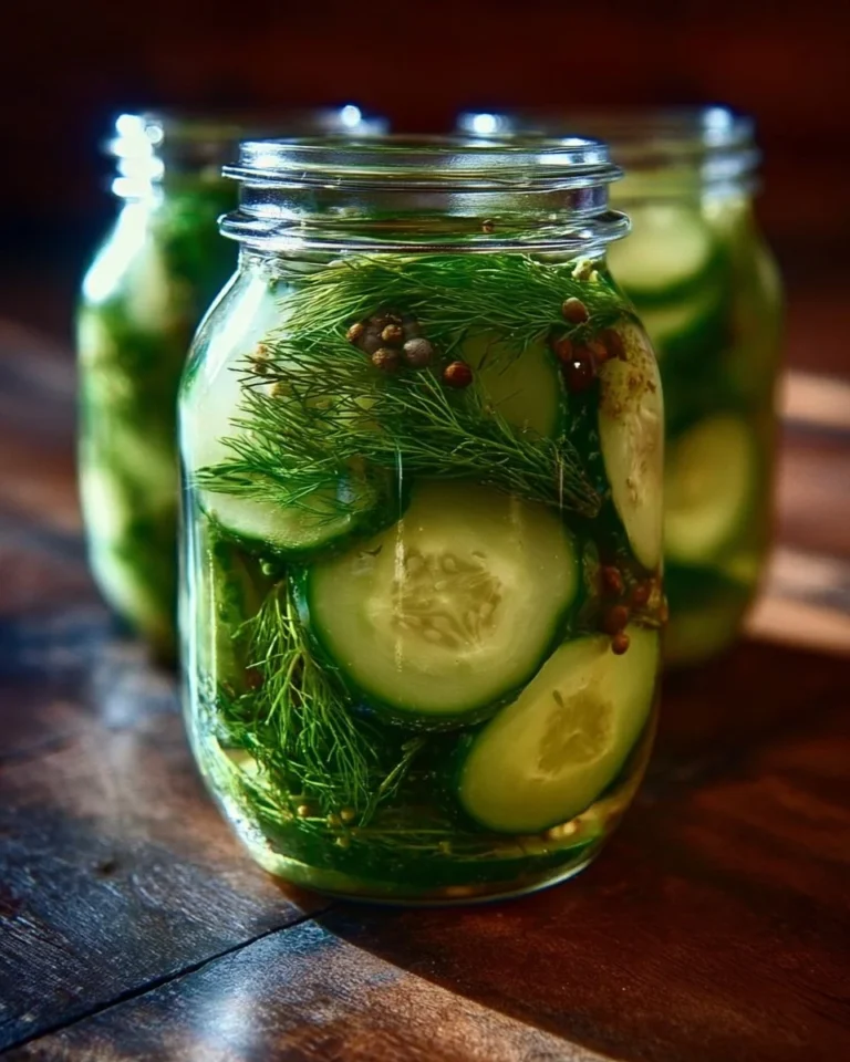 Jar of super crispy homemade dill pickles inspired by Grillo's recipe