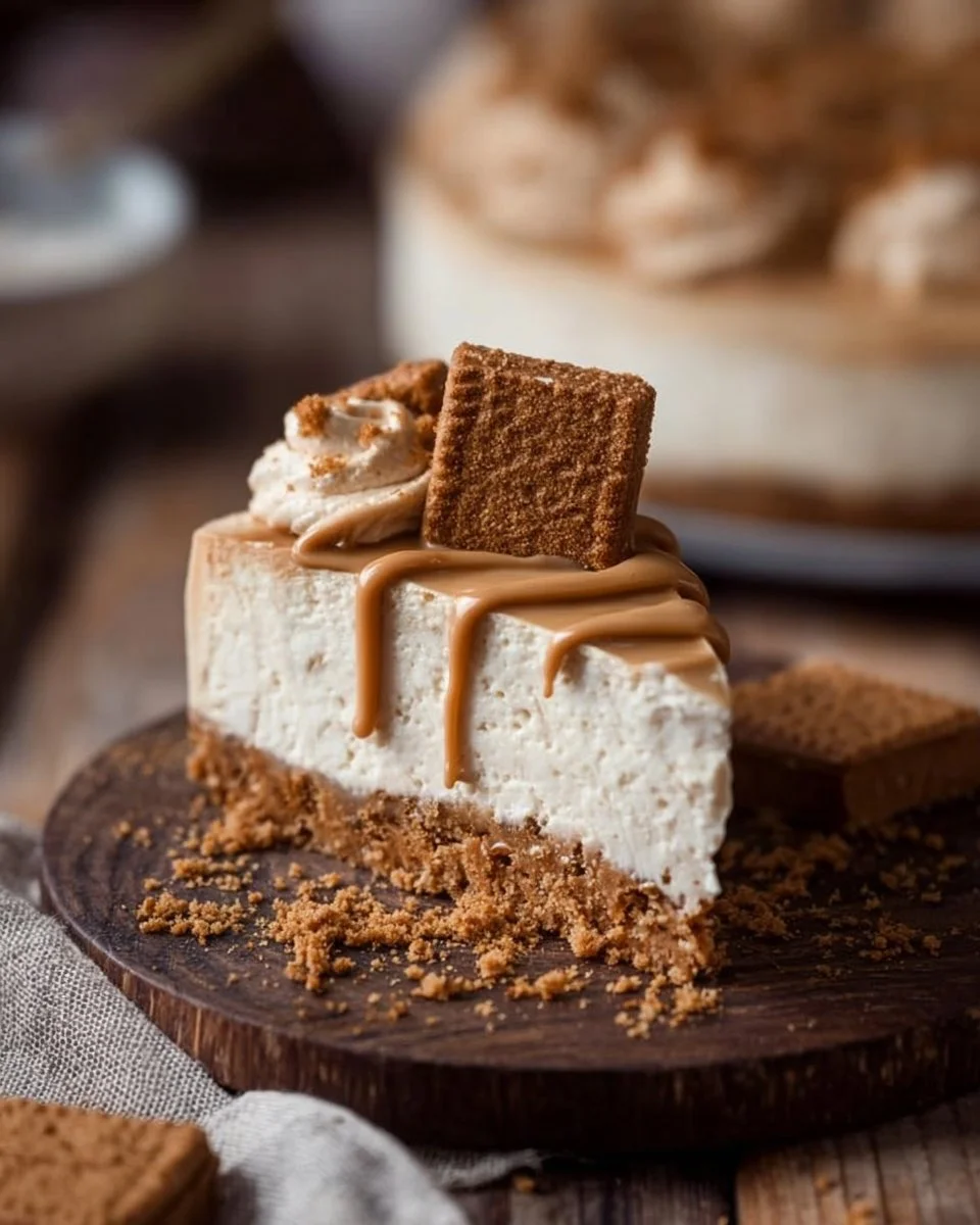 No Bake Biscoff Cheesecake