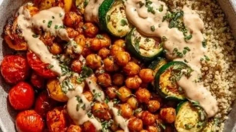 Roasted Chickpea and Veggie Bowl