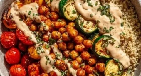 Roasted Chickpea and Veggie Bowl