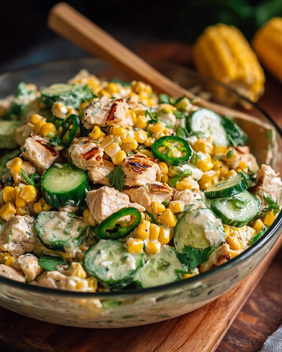 Street Corn Creamy Cucumber Chicken Salad: An Amazing Ultimate Recipe