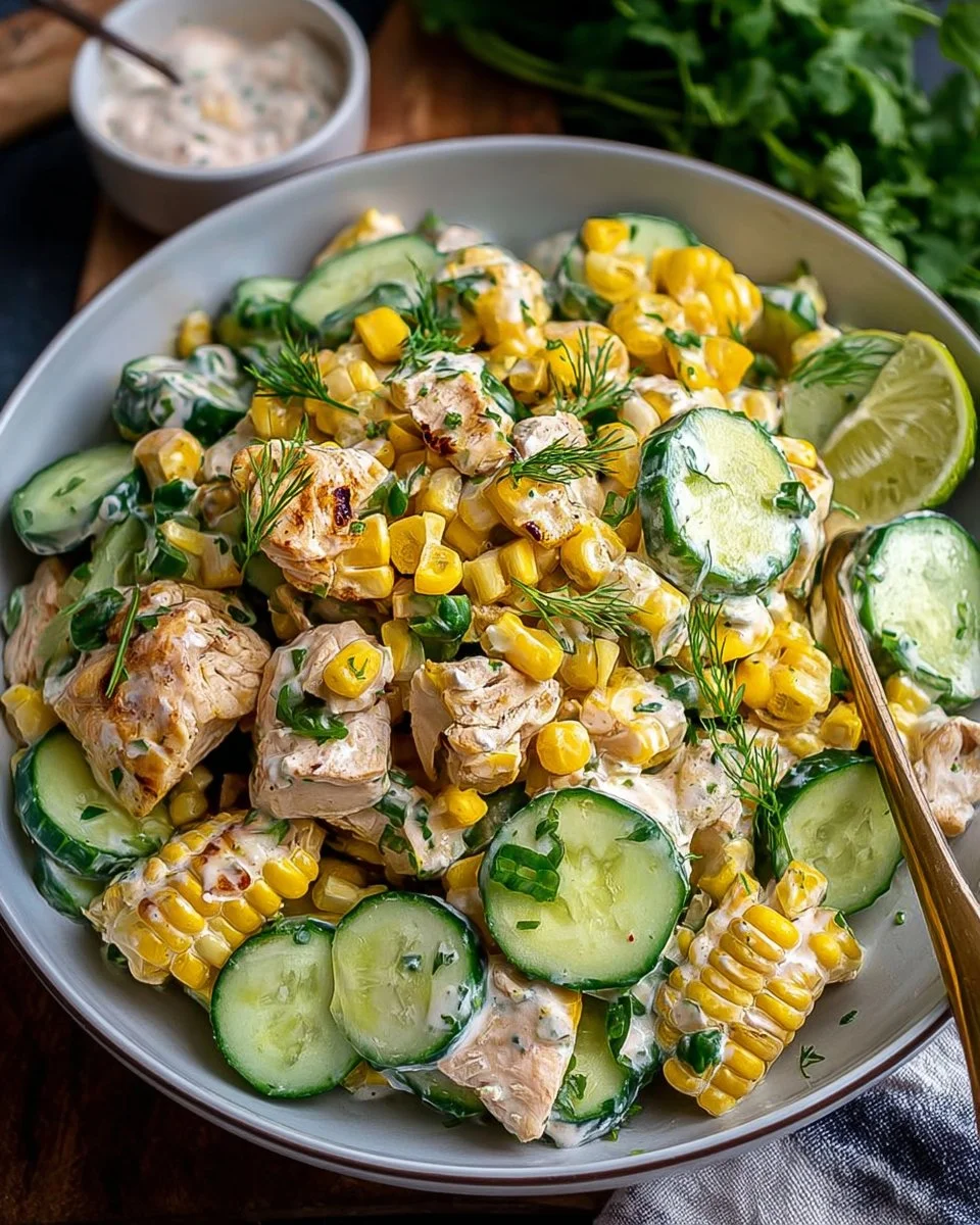 Street Corn Creamy Cucumber Chicken Salad: An Amazing Ultimate Recipe