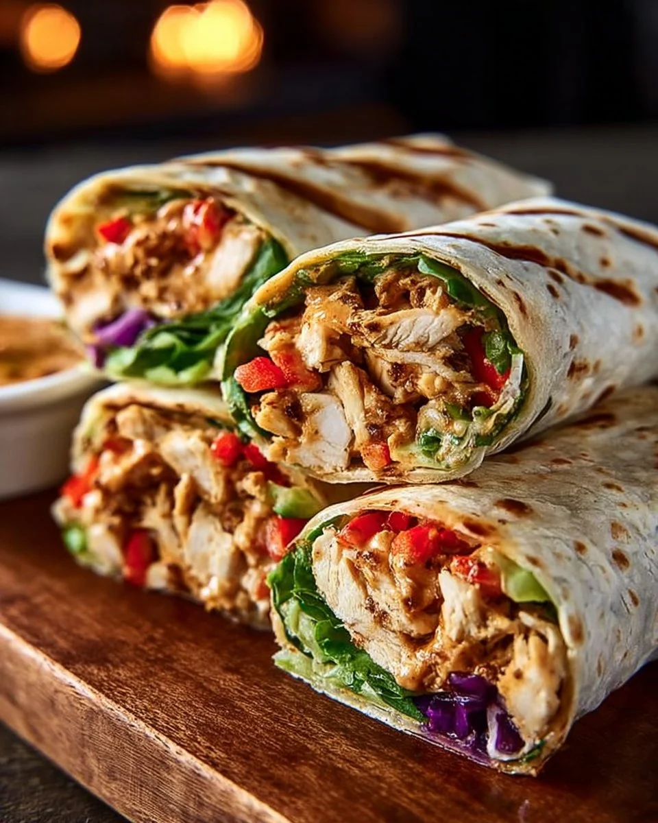 Thai Peanut Chicken Wraps