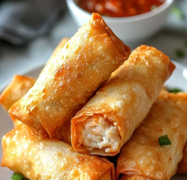 These Crab Rangoon Egg Rolls are a crispy, creamy fusion appetizer you’ll love! Filled with a rich blend of crab meat, c… | What to serve with crab egg rolls, Crab and onion egg rolls, Crab and egg egg roll