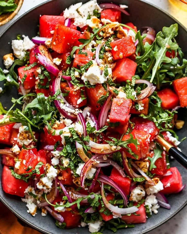 Feta Watermelon Salad with fresh ingredients and vibrant colors