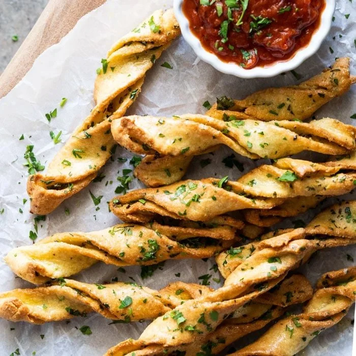 Garlic Dairy Free & Keto Breadsticks (Or Twists!)
