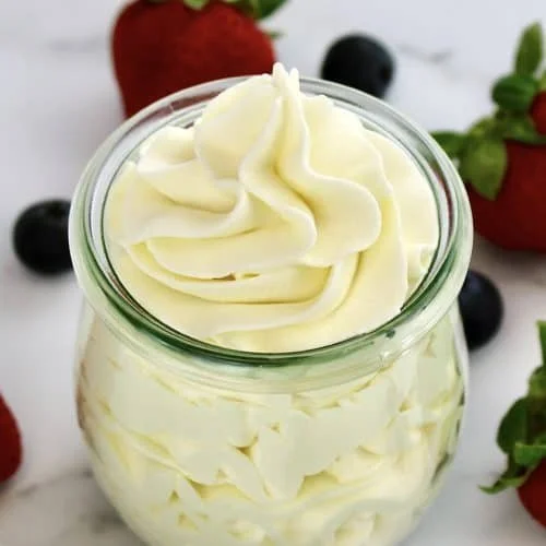 Delicious Keto Cheesecake Fluff dessert served in a bowl.